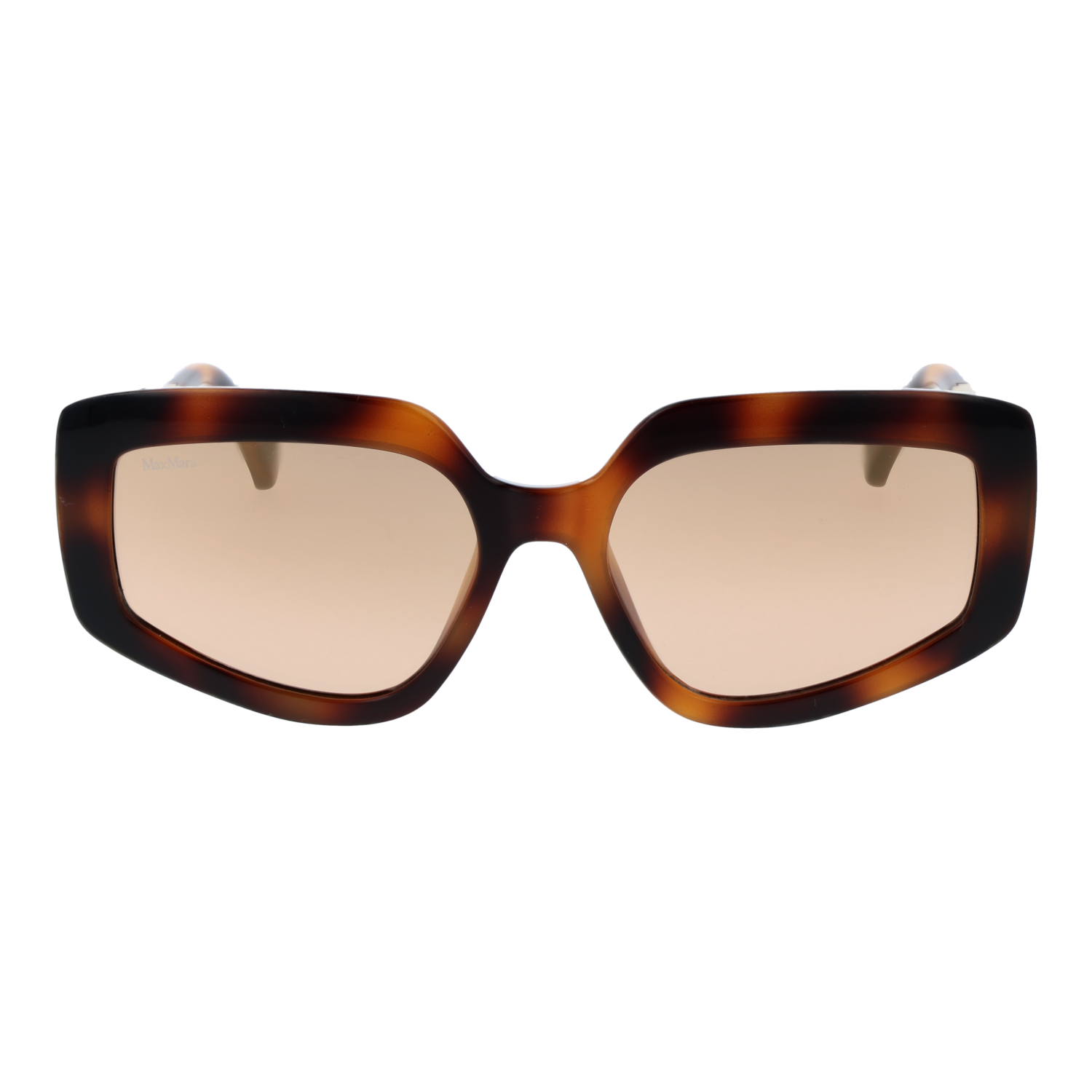 Max Mara Sonnenbrille MM0069 5552G – Frontansicht mit Kunststoff Rahmen und Braun Gläsern