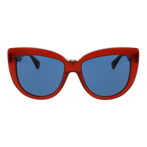 Max Mara Sonnenbrille MM0076 5568V – Frontansicht mit Azetat Rahmen und Blau Gläsern