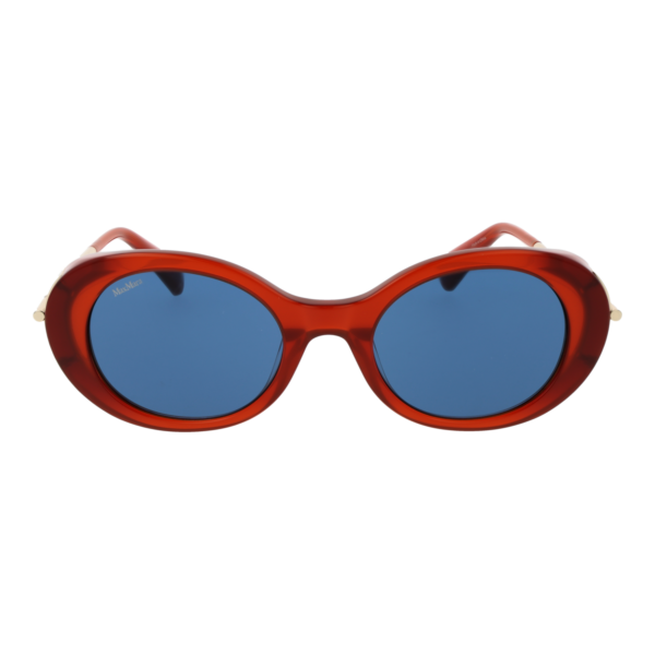 Max Mara Sonnenbrille MM0080 5168V – Frontansicht mit Azetat Rahmen und Blau Gläsern