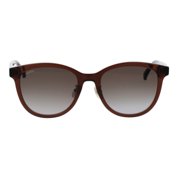 Max Mara Sonnenbrille MM0107-K 5545B – Frontansicht mit Azetat Rahmen und Braun Gläsern