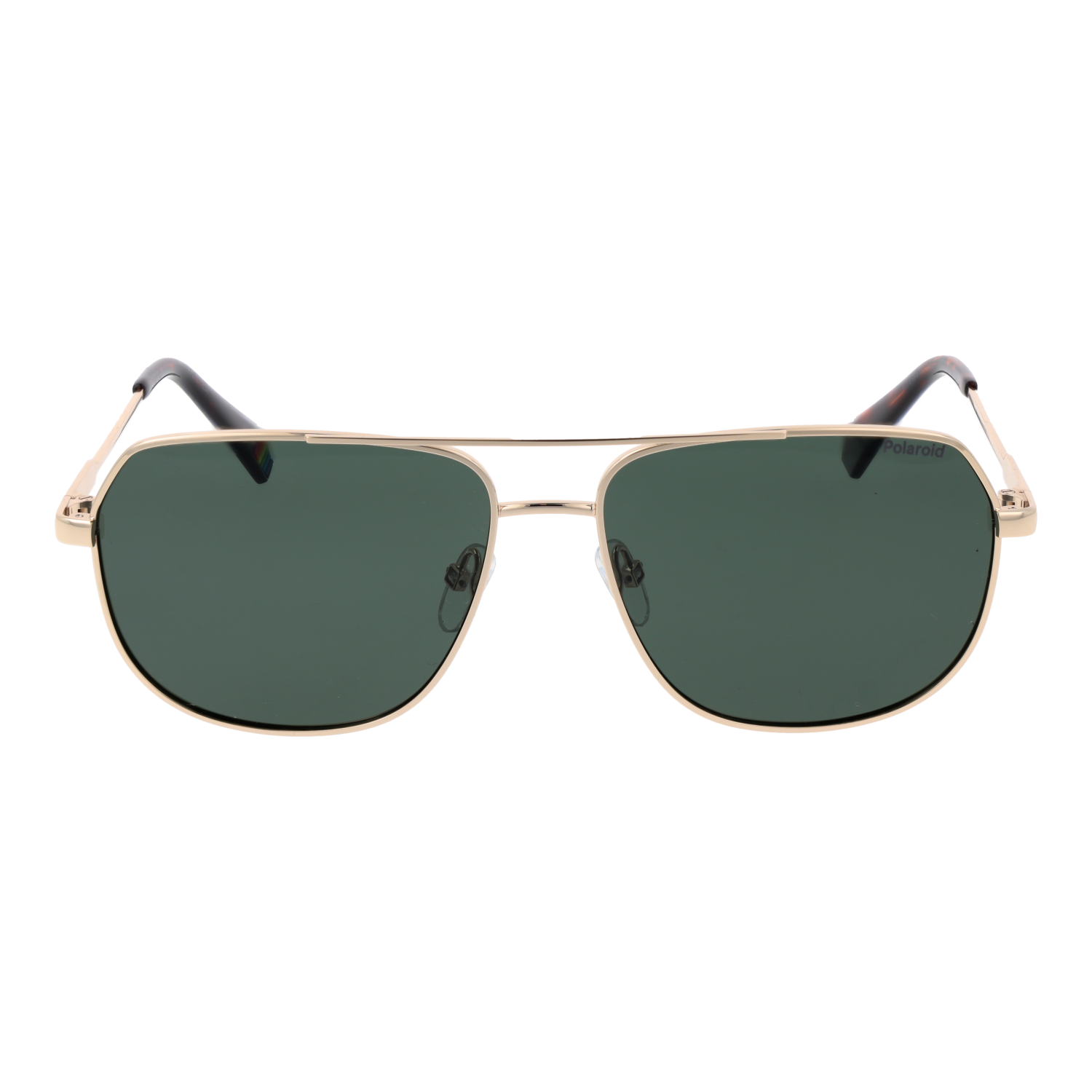 Polaroid Sonnenbrille PLD 6195/S/XN 58J5GUC – Frontansicht mit Metall Rahmen und Grün Gläsern