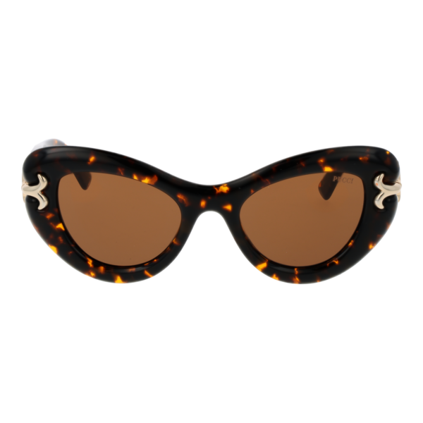 Pucci Sonnenbrille EP0212 5052E – Frontansicht mit Azetat Rahmen und Braun Gläsern