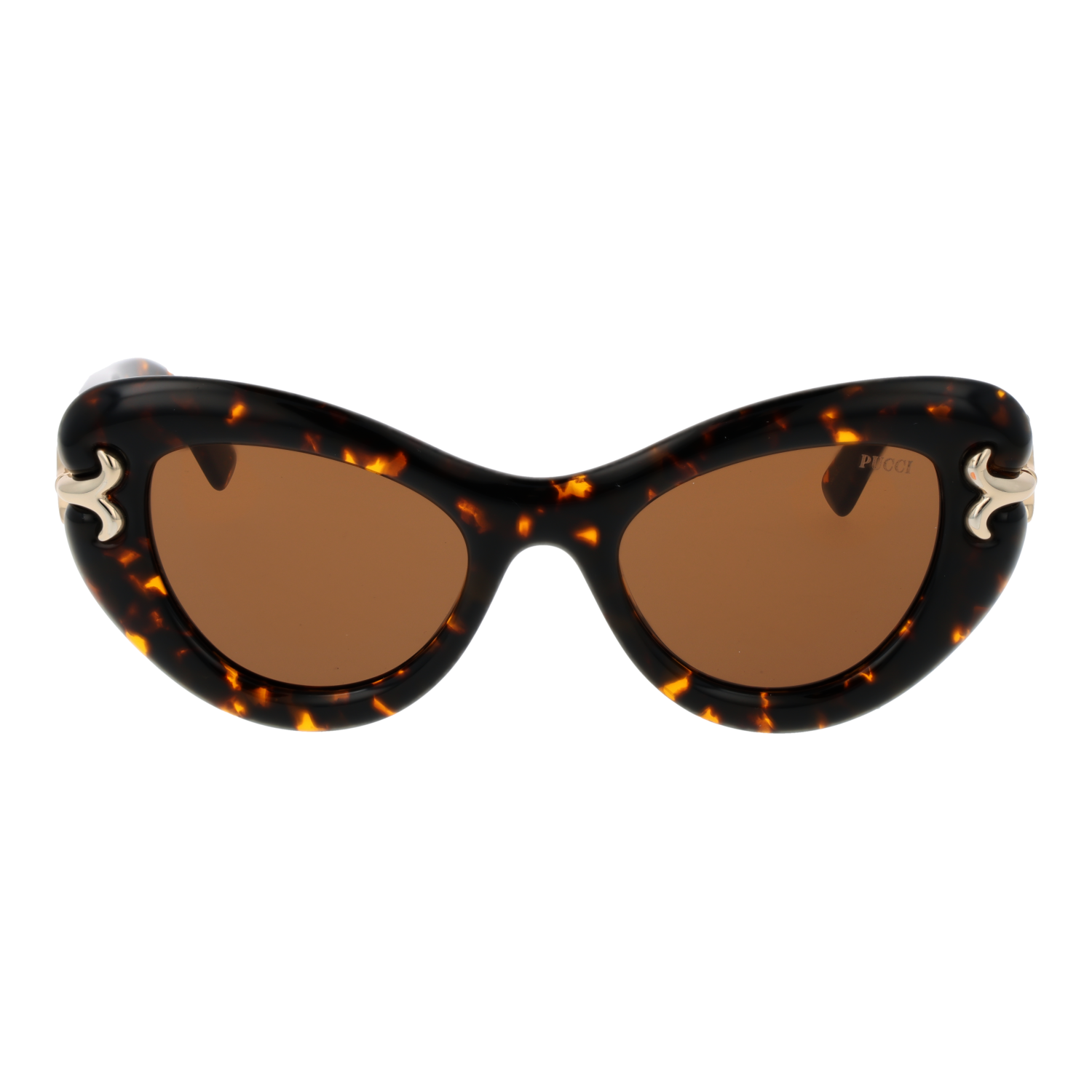 Pucci Sonnenbrille EP0212 5052E – Frontansicht mit Azetat Rahmen und Braun Gläsern