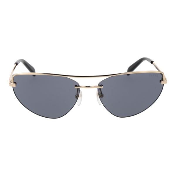 Pucci Sonnenbrille EP0226 5932A – Frontansicht mit Metall Rahmen und Grau Gläsern