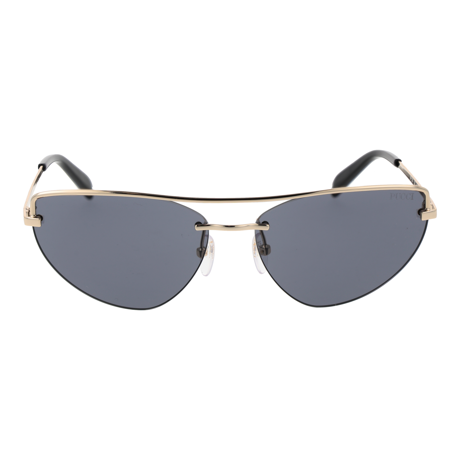 Pucci Sonnenbrille EP0226 5932A – Frontansicht mit Metall Rahmen und Grau Gläsern