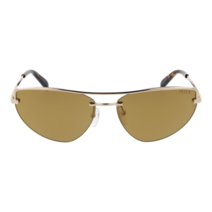 Pucci Sonnenbrille EP0226 5932G – Frontansicht mit Metall Rahmen und Gold Gläsern