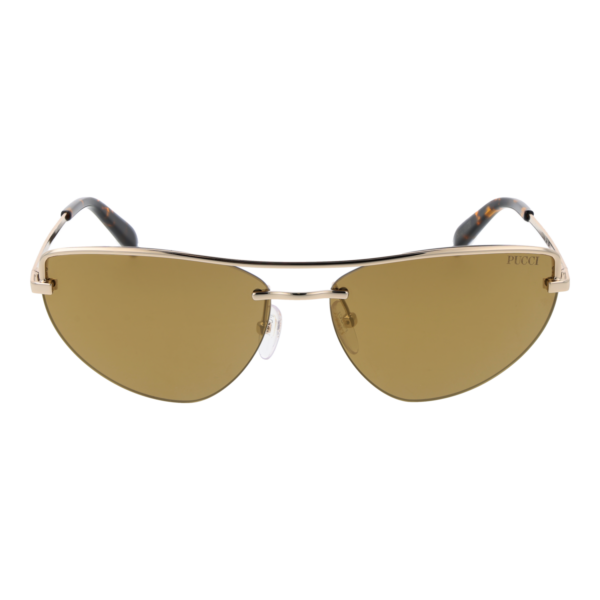 Pucci Sonnenbrille EP0226 5932G – Frontansicht mit Metall Rahmen und Gold Gläsern