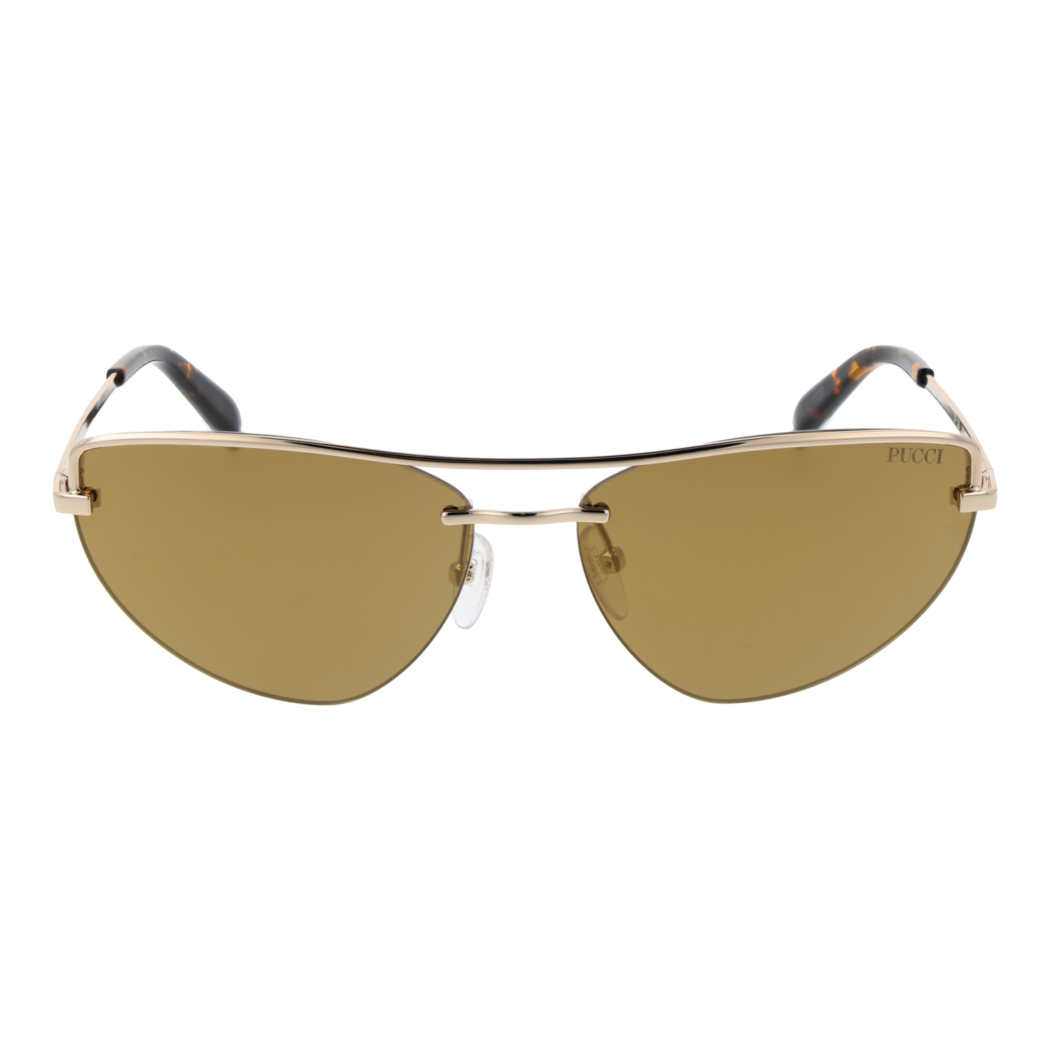 Pucci Sonnenbrille EP0226 5932G – Frontansicht mit Metall Rahmen und Gold Gläsern