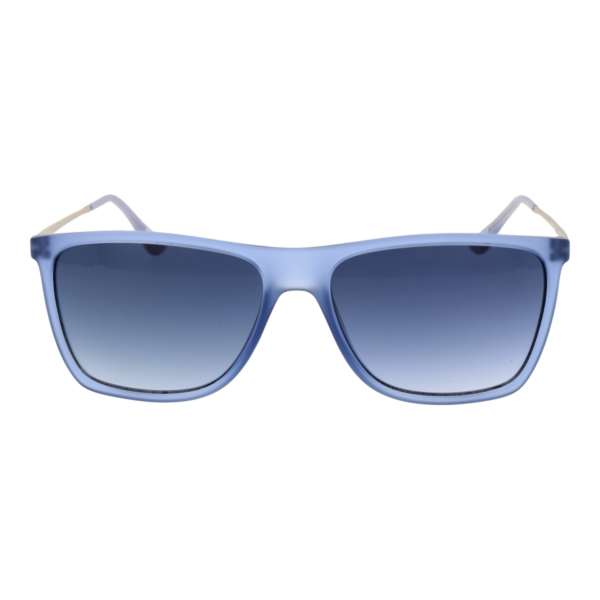 Replay Sonnenbrille RY536S 5606S – Frontansicht mit Edelstahl Rahmen und Blau Gläsern