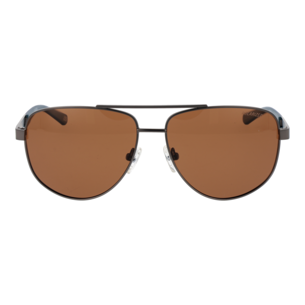 Skechers Sonnenbrille SE00038 5809H – Frontansicht mit Metall Rahmen und Orange Gläsern