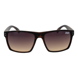 Superdry Sonnenbrille SDS KOBE 56102 – Frontansicht mit Kunststoff Rahmen und Braun Gläsern