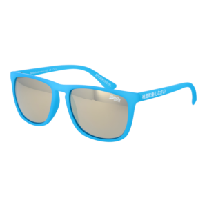 Superdry Quadrat Sonnenbrille SDS Shockwave 55132 in Blau – 45° Seitenansicht