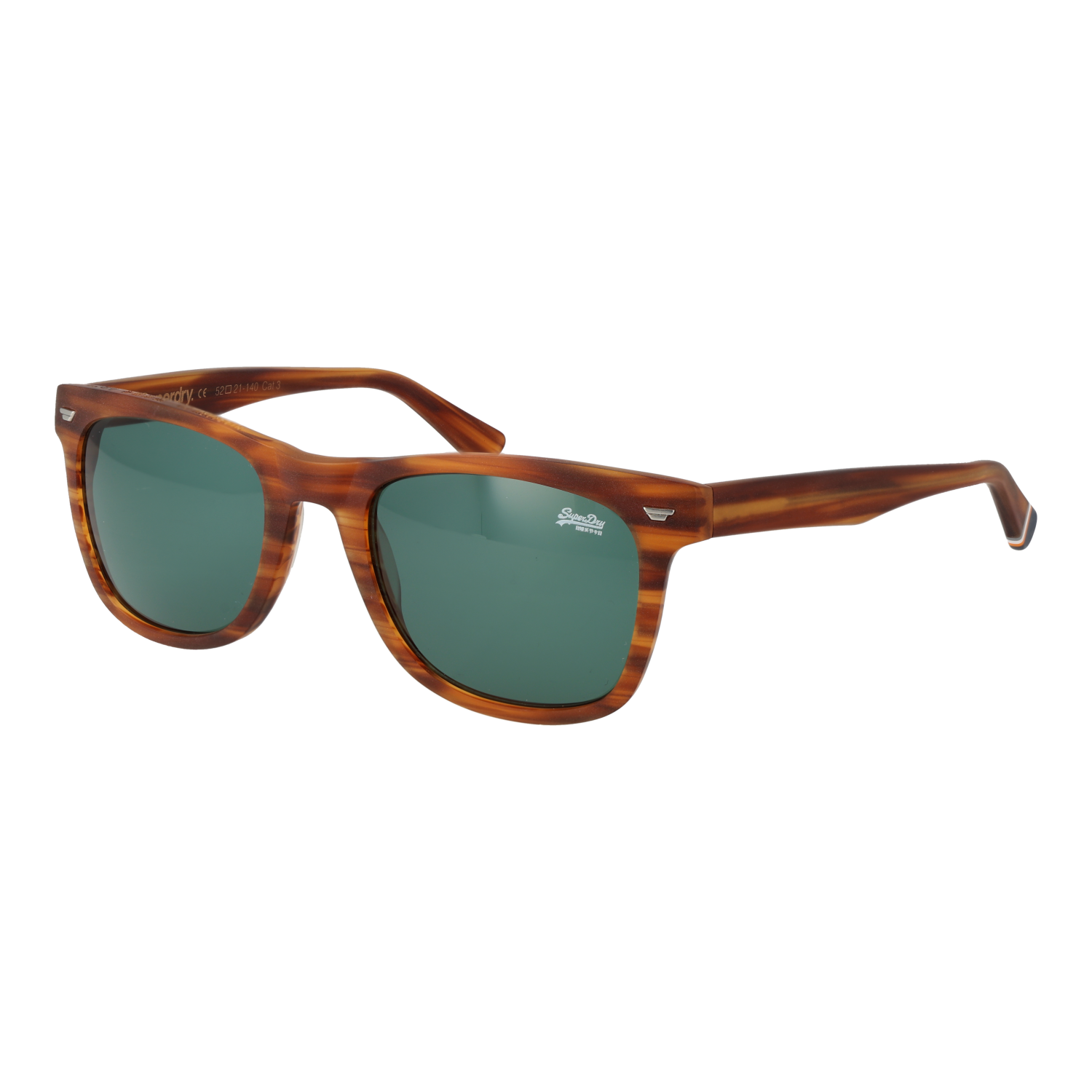 Superdry Quadrat Sonnenbrille SDS San 52101 in Braun – 45° Seitenansicht