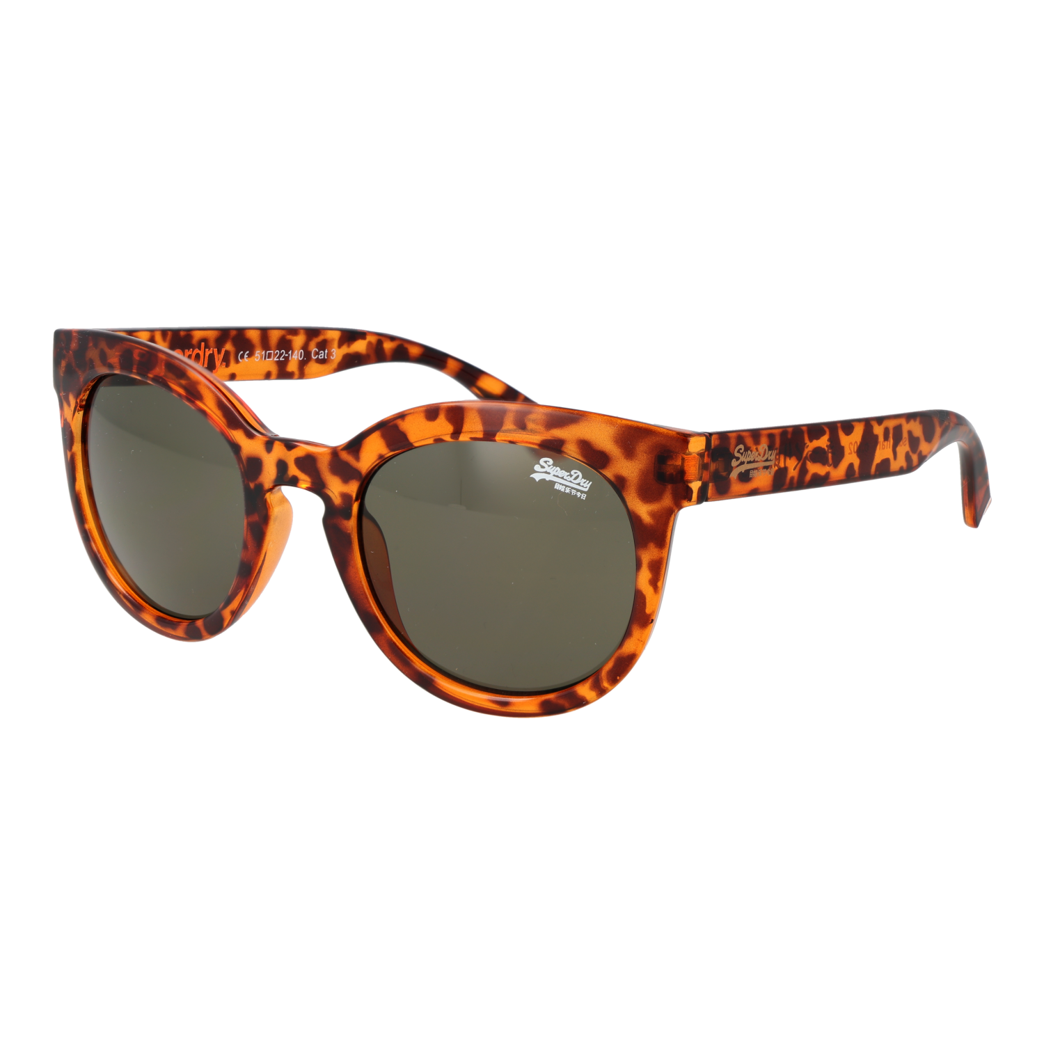 Superdry Katzenaugen Sonnenbrille SDS Hara 51102 in Braun – 45° Seitenansicht