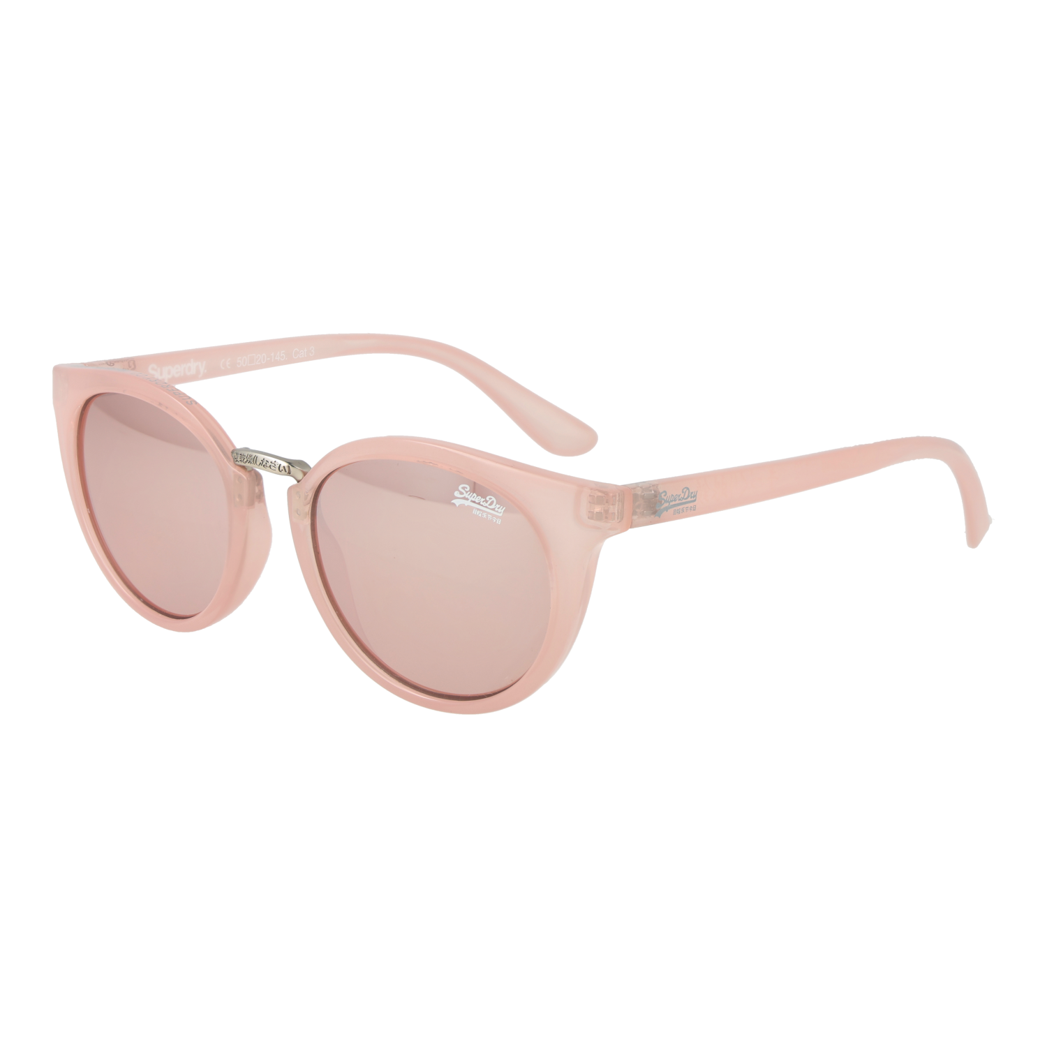 Superdry Katzenaugen Sonnenbrille SDS Girlfriend 50172 in Rosa – 45° Seitenansicht