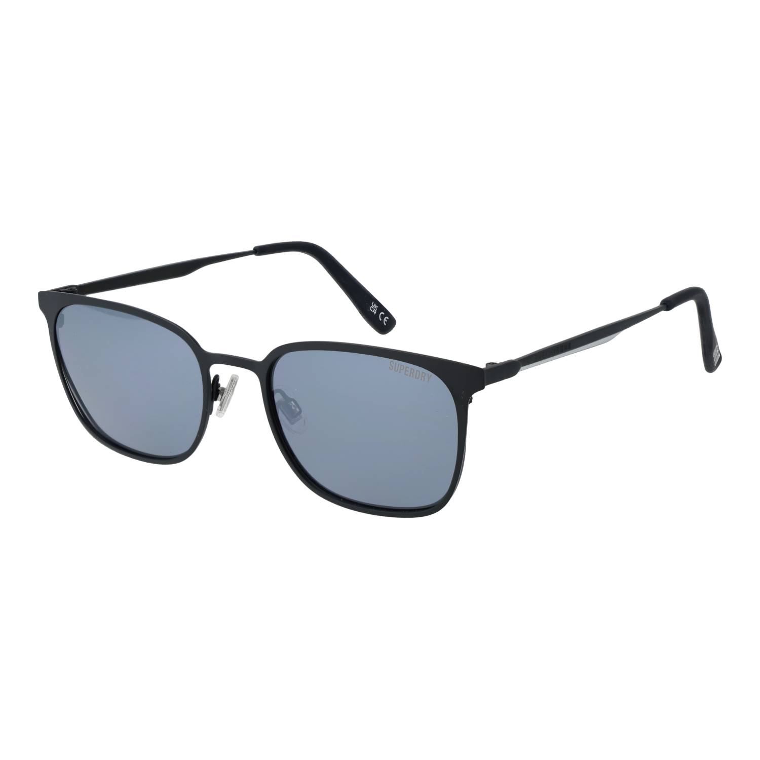Superdry Quadrat Sonnenbrille SDS Vintageduo 53006 in Blau – 45° Seitenansicht