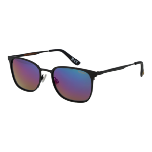 Superdry Quadrat Sonnenbrille SDS Vintageduo 53027 in Schwarz – 45° Seitenansicht
