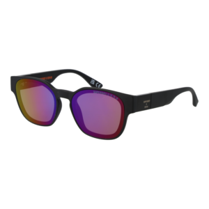 Superdry Quadrat Sonnenbrille SDS Xmono 53127 in Schwarz – 45° Seitenansicht