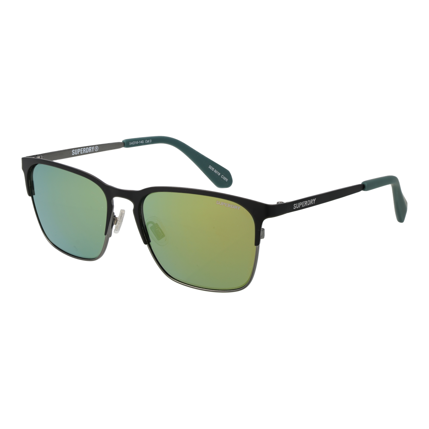 Superdry Browline Sonnenbrille SDS 5019 54005 in Schwarz – 45° Seitenansicht