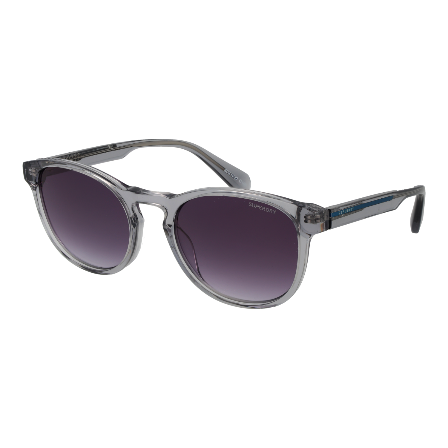 Superdry Panto Sonnenbrille SDS 5030 53108 in Transparent – 45° Seitenansicht