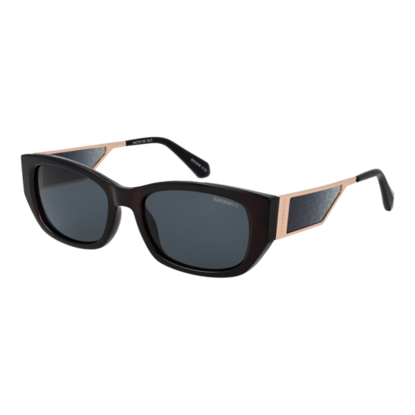 Superdry Rechteck Sonnenbrille SDS 5036 54104 in Schwarz – 45° Seitenansicht