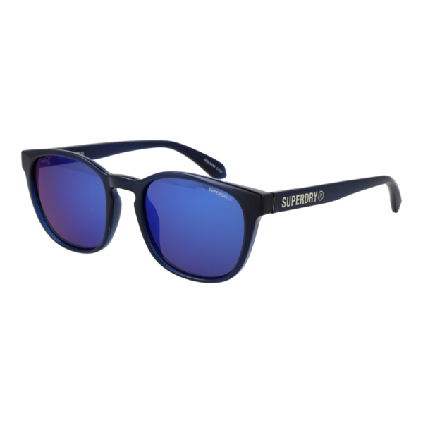 Superdry Quadrat Sonnenbrille SDS 5038 51153 in Blau – 45° Seitenansicht