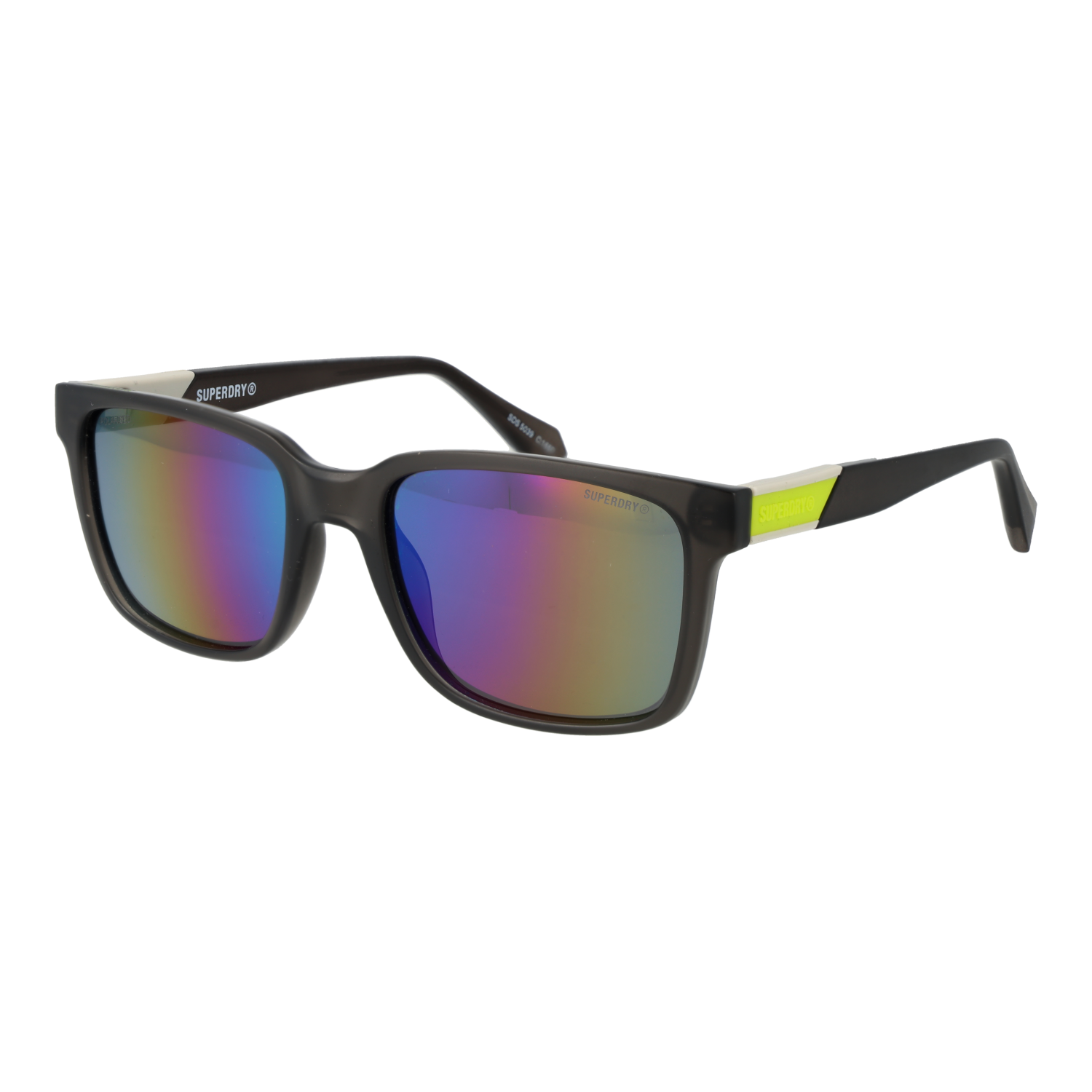 Superdry Rechteck Sonnenbrille SDS 5039 55165 in Schwarz – 45° Seitenansicht