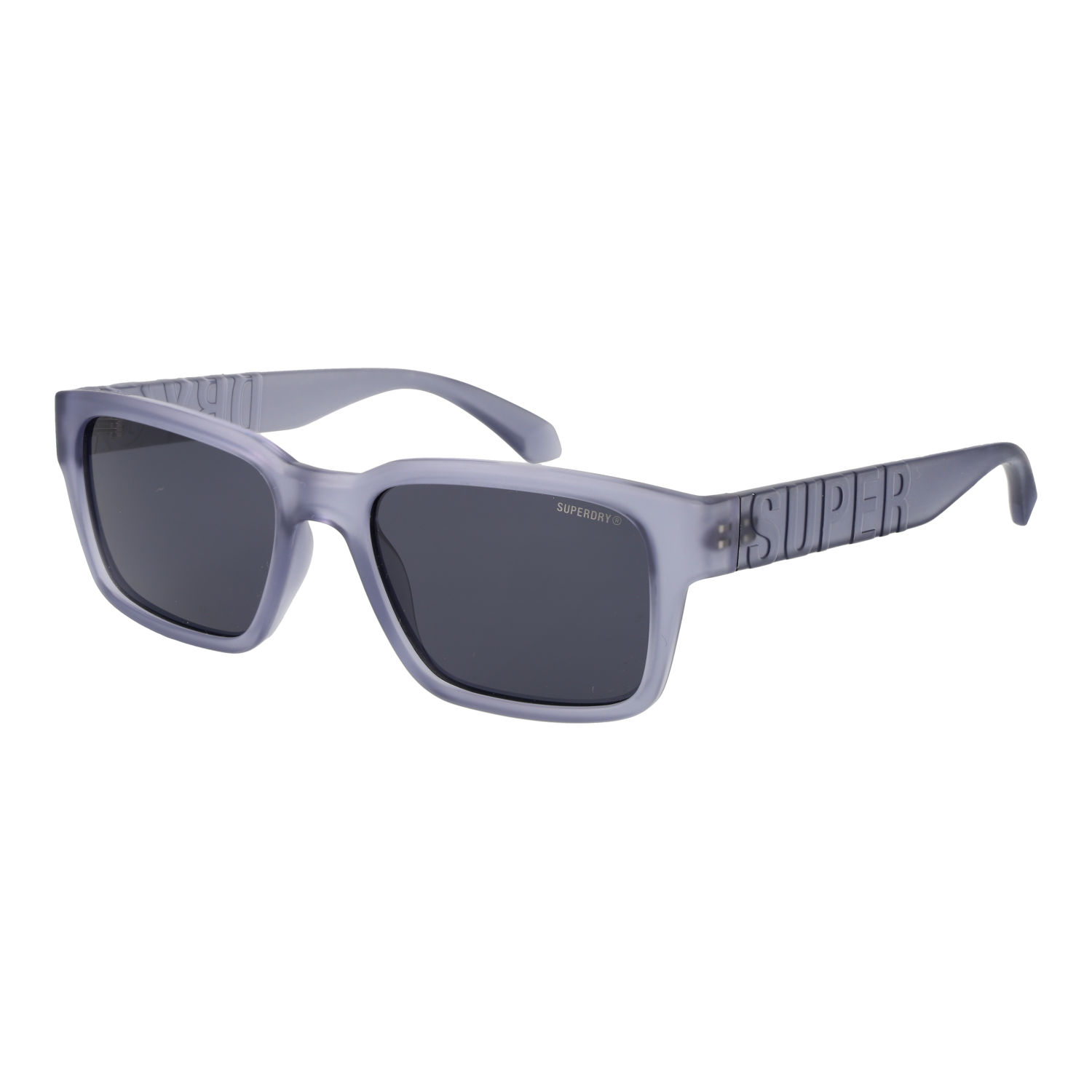 Superdry Rechteck Sonnenbrille SDS 5040 55165 in Grau – 45° Seitenansicht