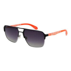 Superdry Quadrat Sonnenbrille SDS 5042 59004 in Schwarz – 45° Seitenansicht