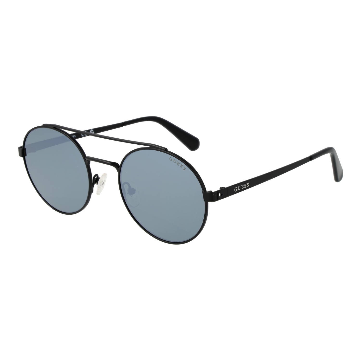 Guess Rund Sonnenbrille GU6940 5302Q in Schwarz – 45° Seitenansicht