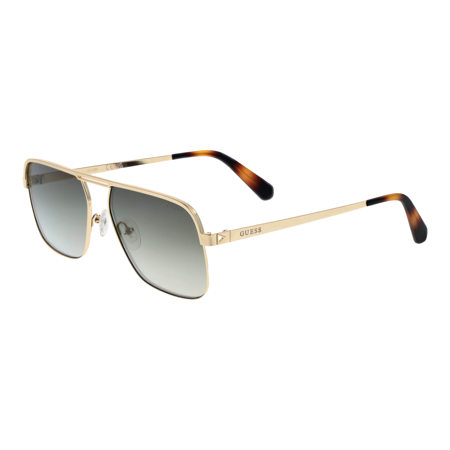 Guess Quadrat Sonnenbrille GU6939 5832P in Gold – 45° Seitenansicht