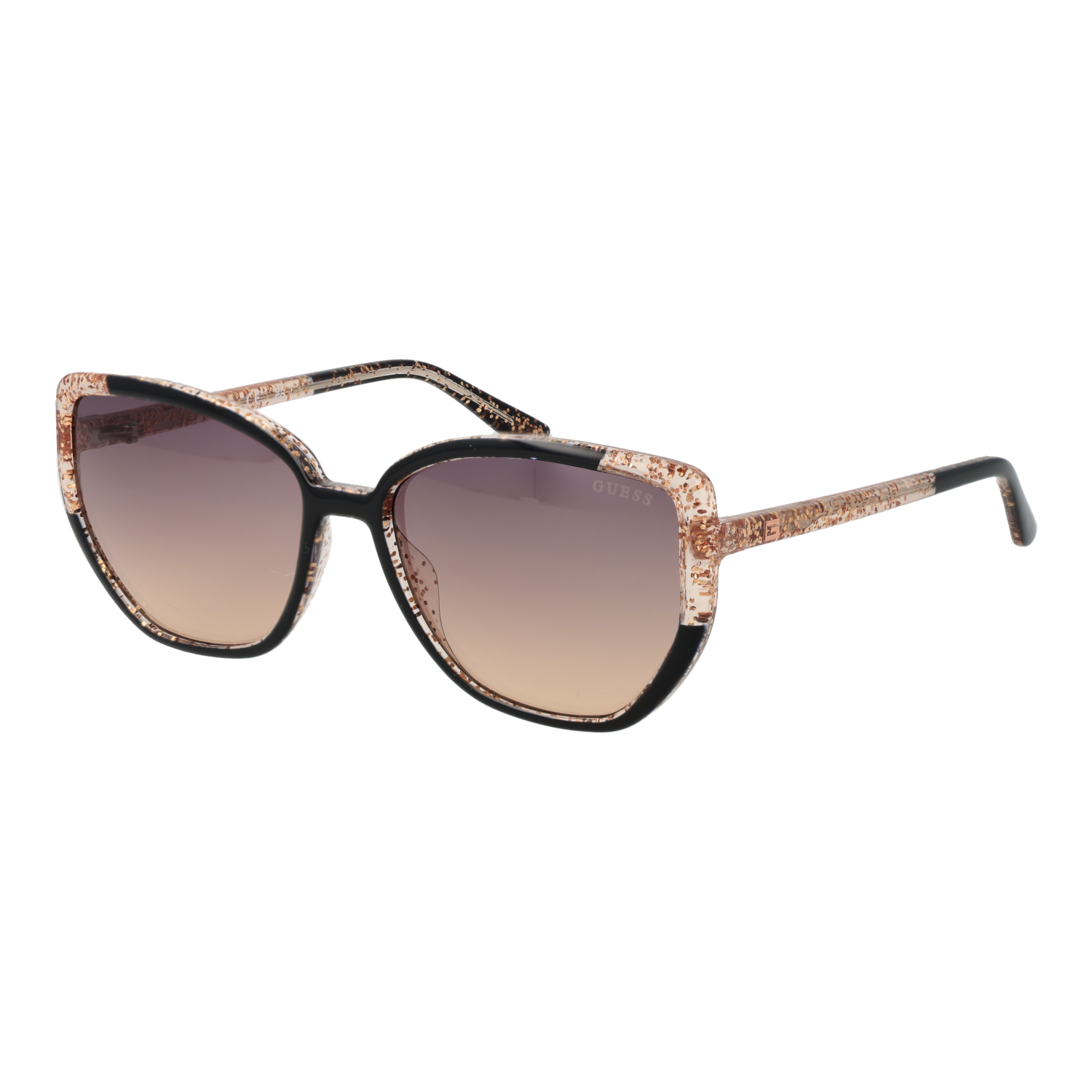 Guess Katzenaugen Sonnenbrille GU7882 5501Z in Schwarz – 45° Seitenansicht