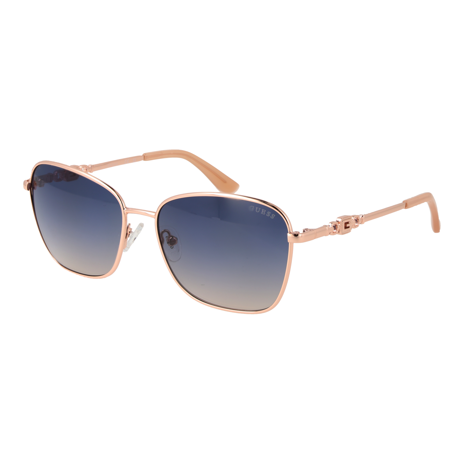 Guess Quadrat Sonnenbrille GU7884 5728W in Rosé Gold – 45° Seitenansicht