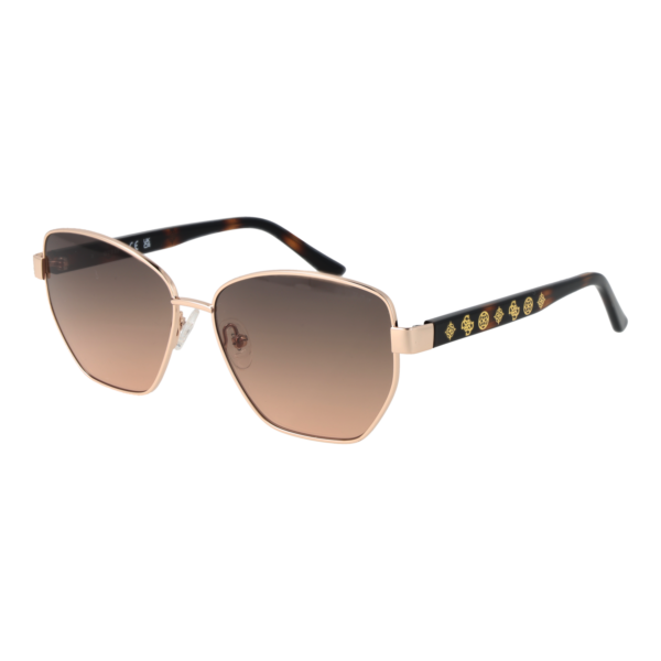 Guess Katzenaugen Sonnenbrille GU00102 5632F in Gold – 45° Seitenansicht