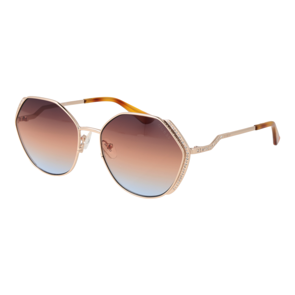 Guess Rund Sonnenbrille GU7842-S 5833F in Gold – 45° Seitenansicht