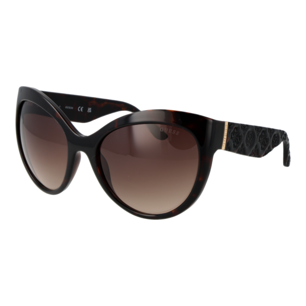 Guess Sonnenbrille GU00130 6152F – 45° Seitenansicht Guess Schmetterling Sonnenbrille GU00130 6152F in Braun – 45° Seitenansicht