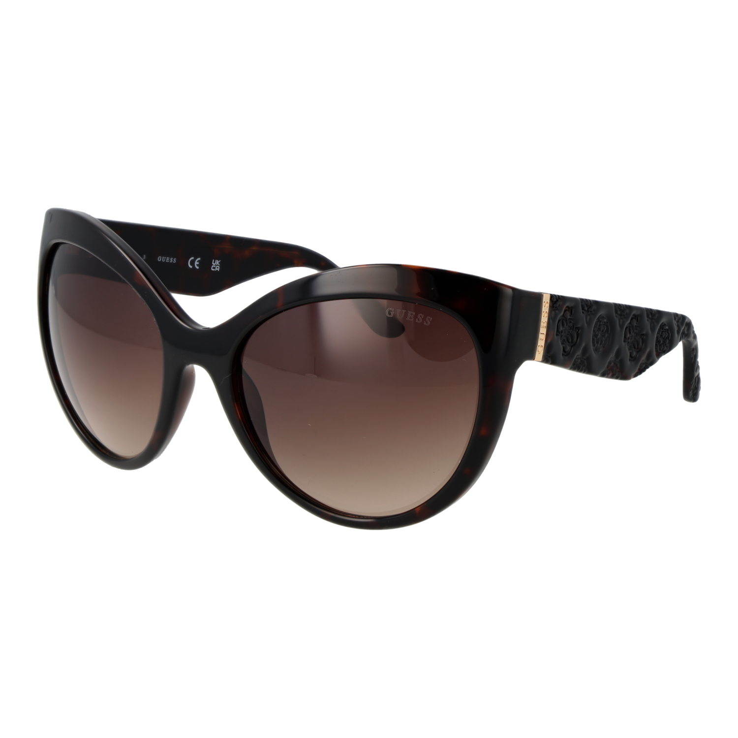 Guess Schmetterling Sonnenbrille GU00130 6152F in Braun – 45° Seitenansicht