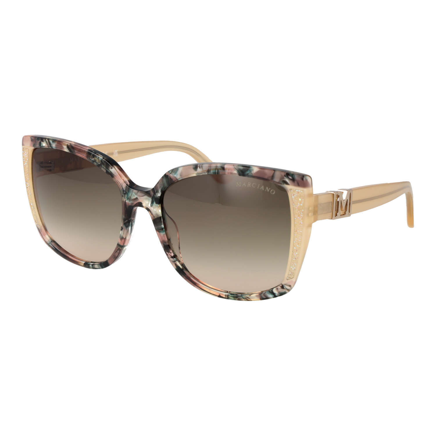 Marciano by Guess Schmetterling Sonnenbrille GM00013 5959P in Mehrfarbig – 45° Seitenansicht