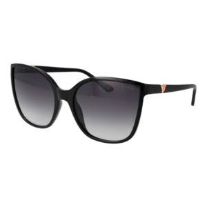 Guess Schmetterling Sonnenbrille GU00144 6001B in Schwarz – 45° Seitenansicht