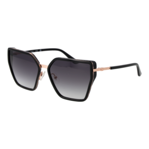 Guess Katzenaugen Sonnenbrille GU00146 5901B in Schwarz – 45° Seitenansicht