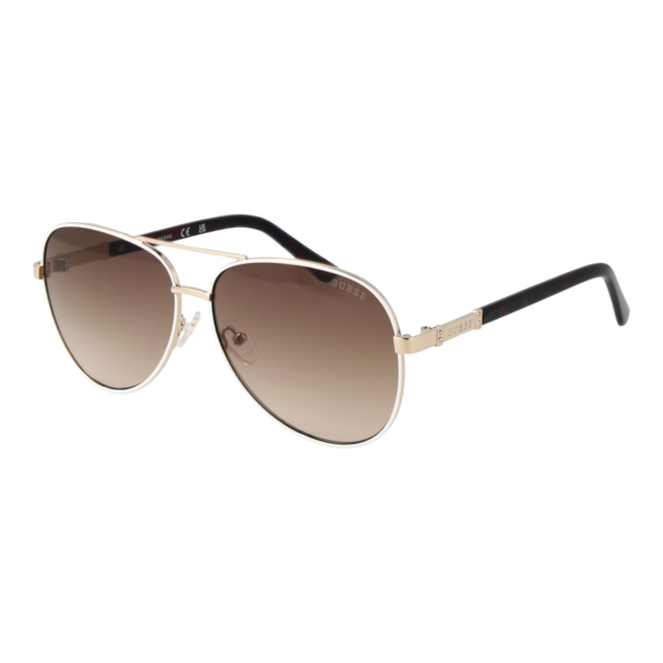 Guess Sonnenbrille GU00173 6021F – 45° Seitenansicht Guess Pilotenbrille Sonnenbrille GU00173 6021F in Weiß – 45° Seitenansicht