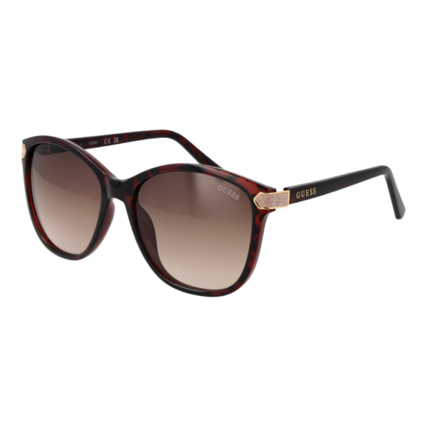 Guess Sonnenbrille GU00178 5752F – 45° Seitenansicht Guess Schmetterling Sonnenbrille GU00178 5752F in Braun – 45° Seitenansicht