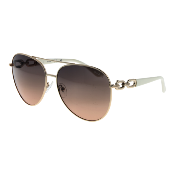 Guess Sonnenbrille GU00158 6132B – 45° Seitenansicht Guess Pilotenbrille Sonnenbrille GU00158 6132B in Gold – 45° Seitenansicht