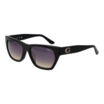 Guess Rechteck Sonnenbrille GU00203-H 5601B in Schwarz – 45° Seitenansicht
