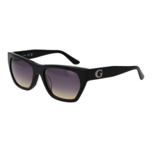 Guess Rechteck Sonnenbrille GU00203-H 5601B in Schwarz – 45° Seitenansicht