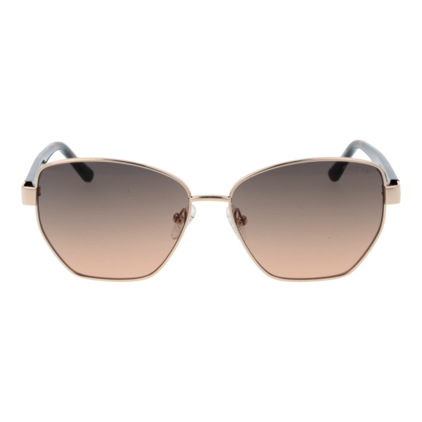 Guess Sonnenbrille GU00102 5632F – Frontansicht mit Metall Rahmen und Grau Gläsern