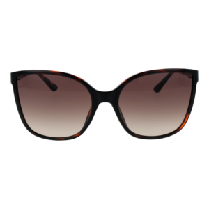 Guess Sonnenbrille GU00144 6052F – Frontansicht mit Azetat Rahmen und Braun Gläsern