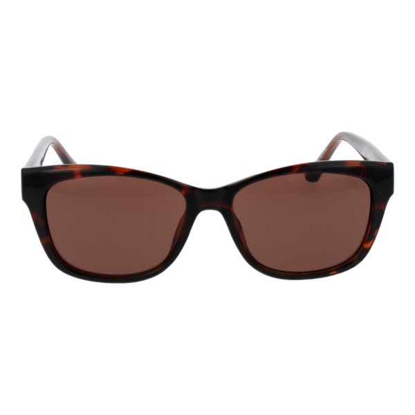 Guess Sonnenbrille GU00145 5452E – Frontansicht mit Kunststoff Rahmen und Braun Gläsern