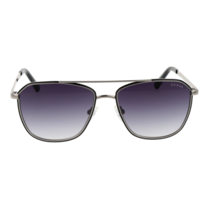 Guess Sonnenbrille GU00147 5605B – Frontansicht mit Metall Rahmen und Grau Gläsern