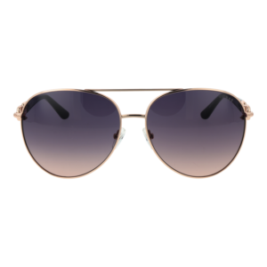 Guess Sonnenbrille GU00158 6128B – Frontansicht mit Metall Rahmen und Grau Gläsern